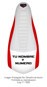 Funda Asiento Yamaha Raptor 250 Signature Personalizada Fmx Covers - Blanco/Rojo