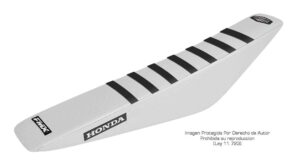Funda Asiento Honda Crf 250/450 - 02/08 Rib Fmx Covers - Blanco/Blanco/Negro