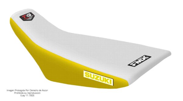 Funda Asiento Suzuki Rmz 250/450 - 2018 Total Grip Fmx Covers - Blanco/Amarillo