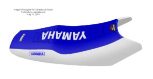 Funda Asiento Yamaha Ybr 125 Deflectores Series Fmx Covers - Azul/Blanco/Blanco