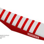 Funda Asiento Honda Crf 250 - 10/13 - 450 - 09/12 Rib Fmx Covers - Blanco/Rojo/Rojo
