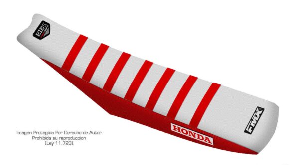 Funda Asiento Honda Crf 250 - 10/13 - 450 - 09/12 Rib Fmx Covers - Blanco/Rojo/Rojo