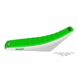 Funda Asiento Kawasaki Kxf 250/450 - 08/16 Plisada Fmx - Verde/Blanco