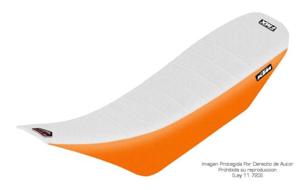 Funda Asiento Ktm 2007/2011 Plisada Fmx Covers - Blanco/Naranja