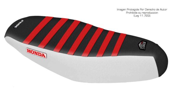 Funda Asiento Honda Biz 100/105 Rib Fmx Covers - Negro/Blanco/Rojo