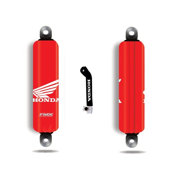 Combo Cubre Amortiguador Moto Honda Ala 100 125 150 + Cub Palanca Regalo - Rojo