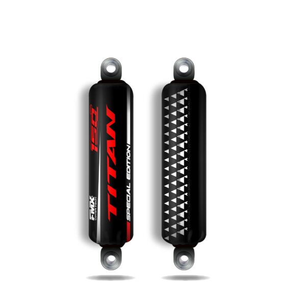 Juego cubre amortiguador titan granulated begro rojo-min Funda Cubre Amortiguador Honda Titan - Granulated - Negro/Rojo