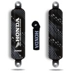 Combo Cubre Amortiguador Moto HONDA 100 125 150 GRANULATED + Cub Palanca Regalo - Negro/Blanco