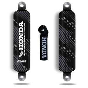 Combo Cubre Amortiguador Moto HONDA 100 125 150 GRANULATED + Cub Palanca Regalo - Negro/Blanco