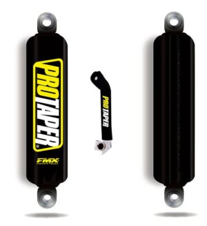 Combo Cubre Amortiguador Moto 100 125 150 Pro Taper + Cub Palanca Regalo - Negro/Amarillo