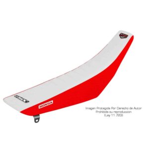 Funda Asiento Honda Crf 250 18/21 - 450 17/20 Plisada Fmx Covers - Blanco/Rojo