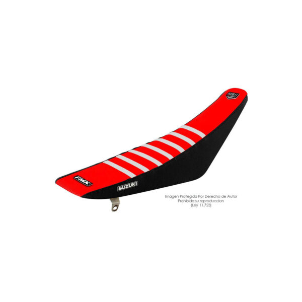 Funda Asiento Suzuki Ax 100 Rib Fmx Covers - Rojo/Negro/Blanco