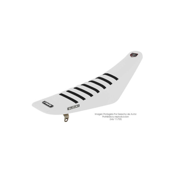Funda Asiento Suzuki Ax 100 Rib Fmx Covers - Blanco/Blanco/Negro