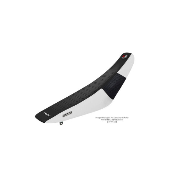 3 Funda Asiento Kawasaki Klr 250 - 91/05 Ultra Grip Fmx Covers - Negro/Blanco