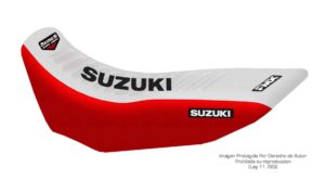 Funda Asiento Suzuki Dr 650 Rs 90/95 - Rse 91/95 Series Fmx Covers - Blanco/Rojo/Negro