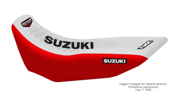 Funda Asiento Suzuki Dr 650 Rs 90/95 - Rse 91/95 Series Fmx Covers - Blanco/Rojo/Negro