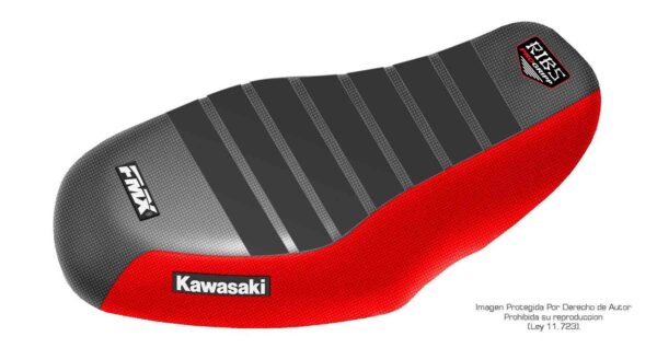 12 Funda Asiento Kawasaki Brute Force 750 - 05/20 Rib Fmx Covers - Negro/Rojo/Negro
