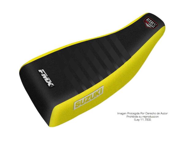 Funda Asiento Suzuki Lt 160 Rib Fmx Covers - Negro/Amarillo/Negro