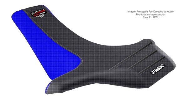 2 Funda Asiento Suzuki Lt 500 87/90 Plisada Fmx Covers - Negro/Azul