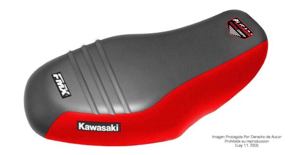 3 Funda Asiento Kawasaki Brute Force 750 - 05/20 Plisada Fmx Covers - Negro/Rojo