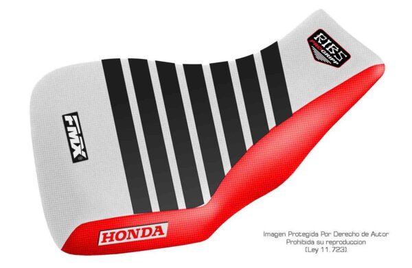 Funda Asiento Honda Trx 420 - 07/14 Rib Fmx Covers - Blanco/Rojo/Negro